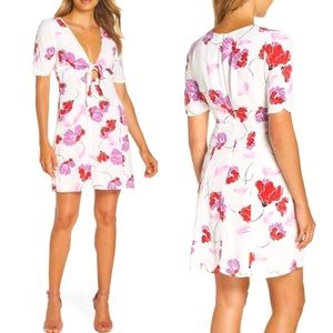 Bardot Knot Front Stencil Dress